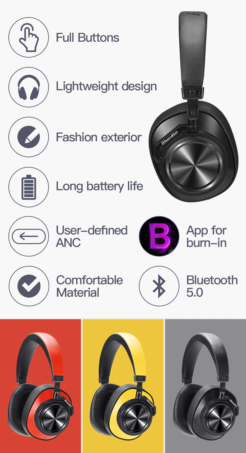 אוזניות Bluedio T7 Bluetooth – תמונה 7