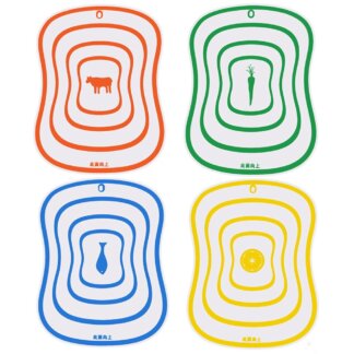 סט קרשי חיתוך צבעוניים להפרדת סוגי מאכל - 4 יח’