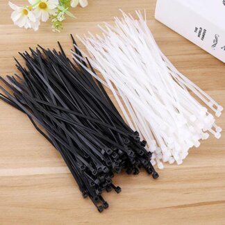 אזיקונים (חבקים) לבנים או שחורים - 100 יחידות