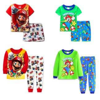 סט פיג’מה ארוכה או קצרה לילדים - סופר מריו!