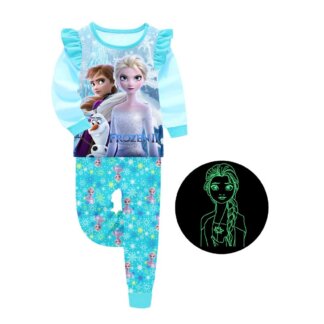 פיג’מה לילדות של הלהיט “לשבור את הקרח” (FROZEN) אנה ואלזה