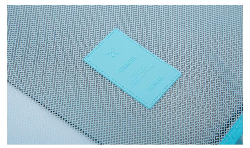 6PCs/Set Travel Bag Clothing Organizer Multifunctional Storage Bag High Capacity Mesh Packing Cubes Unisex Luggage Organizer Bag