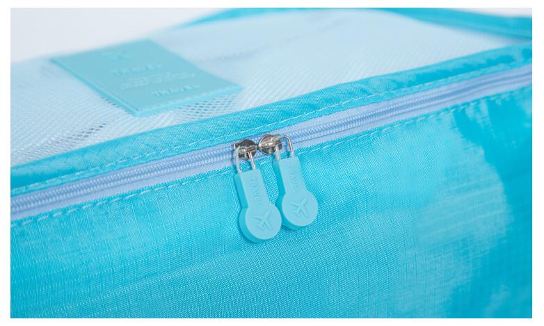 6PCs/Set Travel Bag Clothing Organizer Multifunctional Storage Bag High Capacity Mesh Packing Cubes Unisex Luggage Organizer Bag