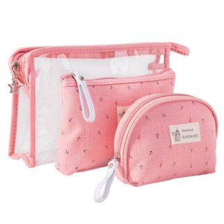 סט 3 תיקי רחצה קוסמטיקה ואיפור