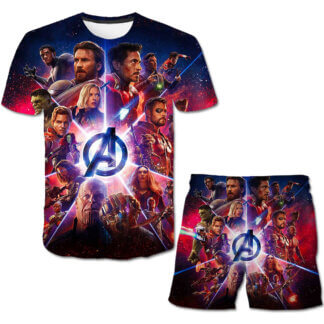 חליפה קצרה עם הדפסים של גיבורי העל “הנוקמים” / בנים