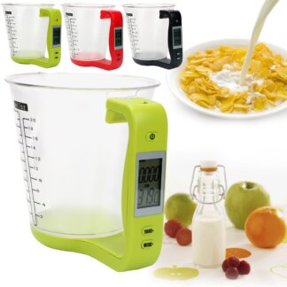 משקל דיגיטלי בכוס מדידה – מושלם למטבח!