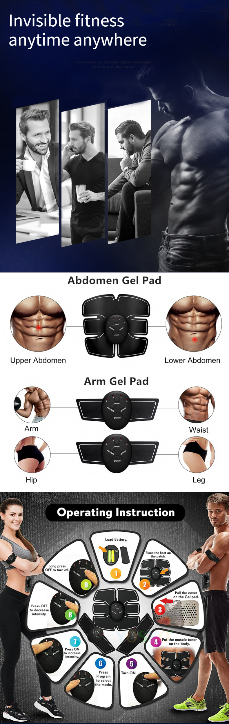 חגורות חיטוב EMS אלקטרוניות לחיטוב ועיצוב השרירים!