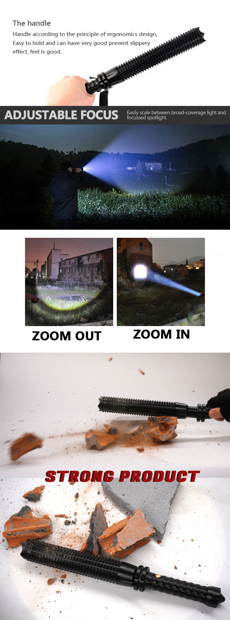 אלה נשלפת – אלה טלוסקופית נפתחת בקלות ומהירות עם פנס עוצמתי!