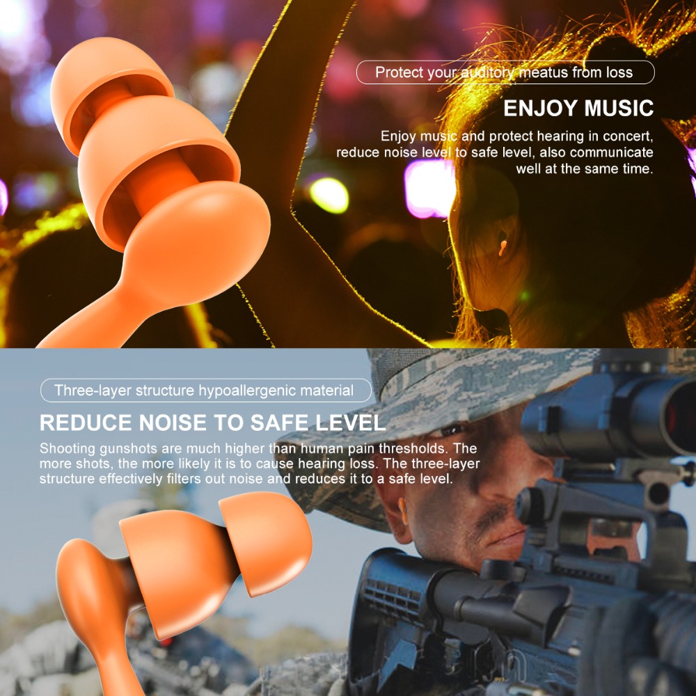 זוג אטמי אוזניים לשינה בעיצוב סיליקון איכותי