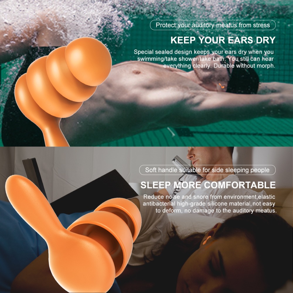 זוג אטמי אוזניים לשינה בעיצוב סיליקון איכותי