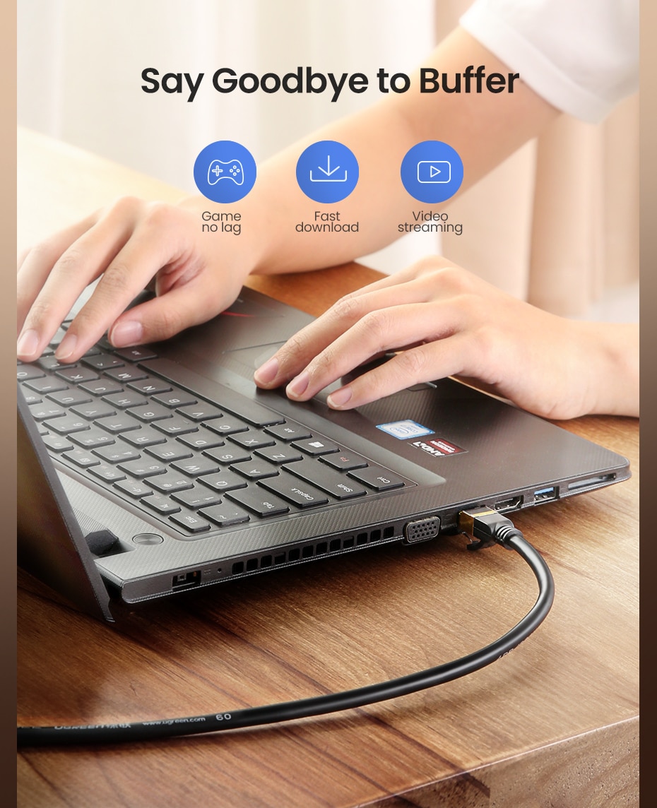 כבל רשת RJ45 CAT 7 עבור נתב מודם מבית Ugreen