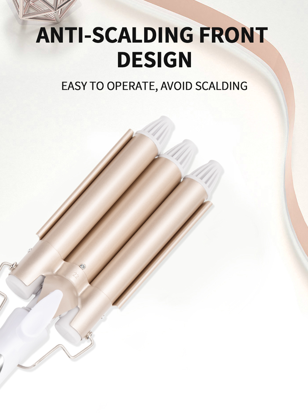 מכשיר בציפוי קרמי ליצירת גלים מושלמים בשיער!