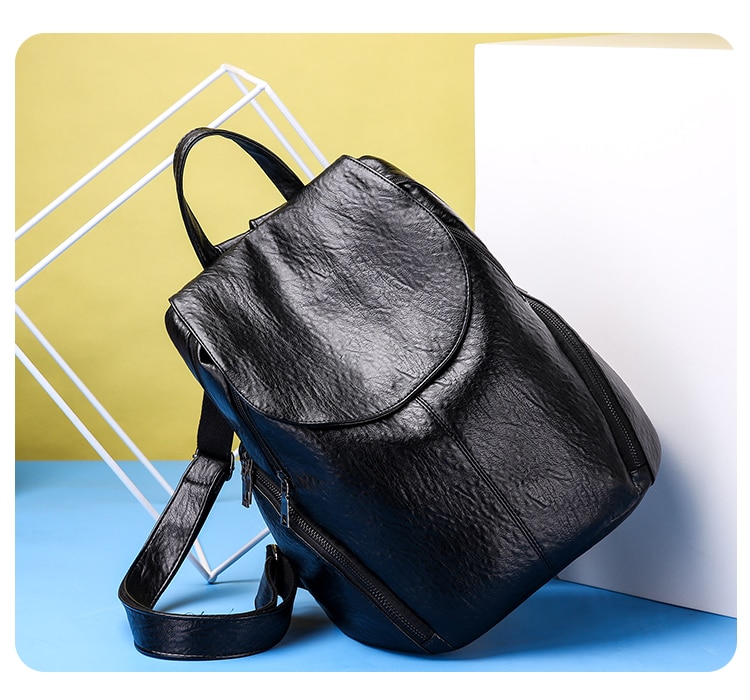 תיק גב דמוי עור רוכסנים בצד ב- 2 צבעים לבחירה!