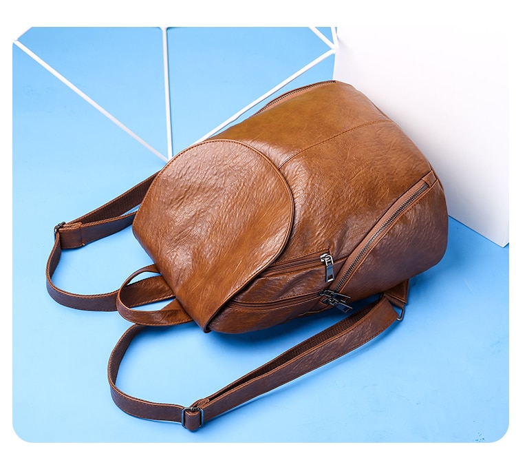 תיק גב דמוי עור רוכסנים בצד ב- 2 צבעים לבחירה!