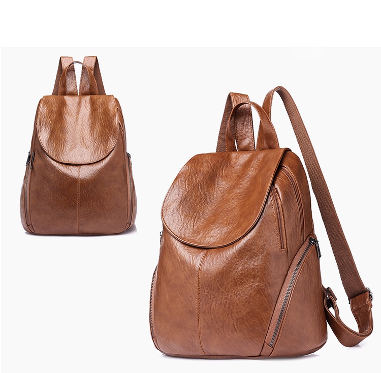 תיק גב דמוי עור רוכסנים בצד ב- 2 צבעים לבחירה!