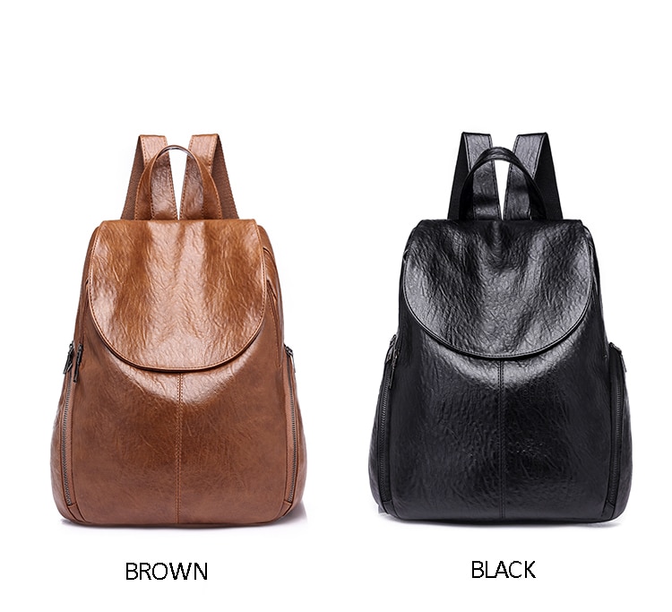 תיק גב דמוי עור רוכסנים בצד ב- 2 צבעים לבחירה!