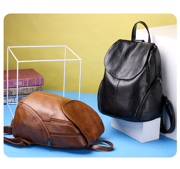 תיק גב דמוי עור רוכסנים בצד ב- 2 צבעים לבחירה!