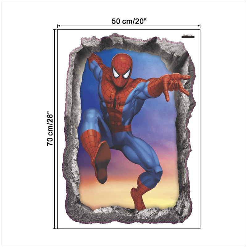 מדבקות קיר לילדים בעיצוב 3D בסגנון הנוקמים מארוול