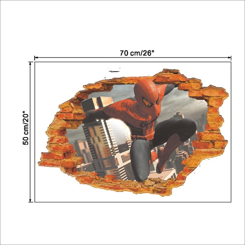 מדבקות קיר לילדים בעיצוב 3D בסגנון הנוקמים מארוול