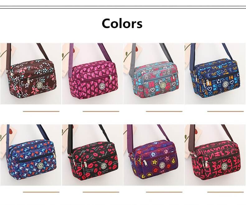 תיק צד צבעוני עם רצועת כתף רחבה