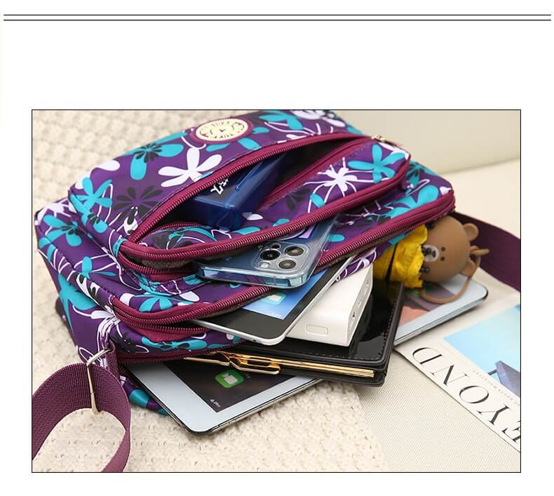 תיק צד צבעוני עם רצועת כתף רחבה