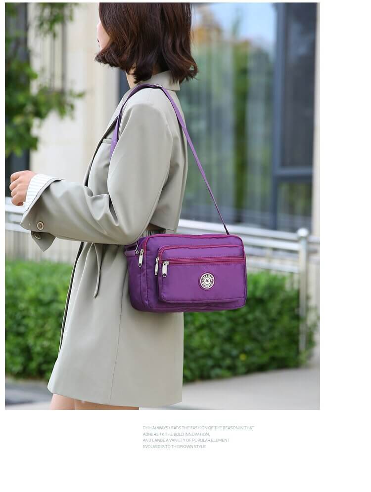 תיק צד צבעוני עם רצועת כתף רחבה