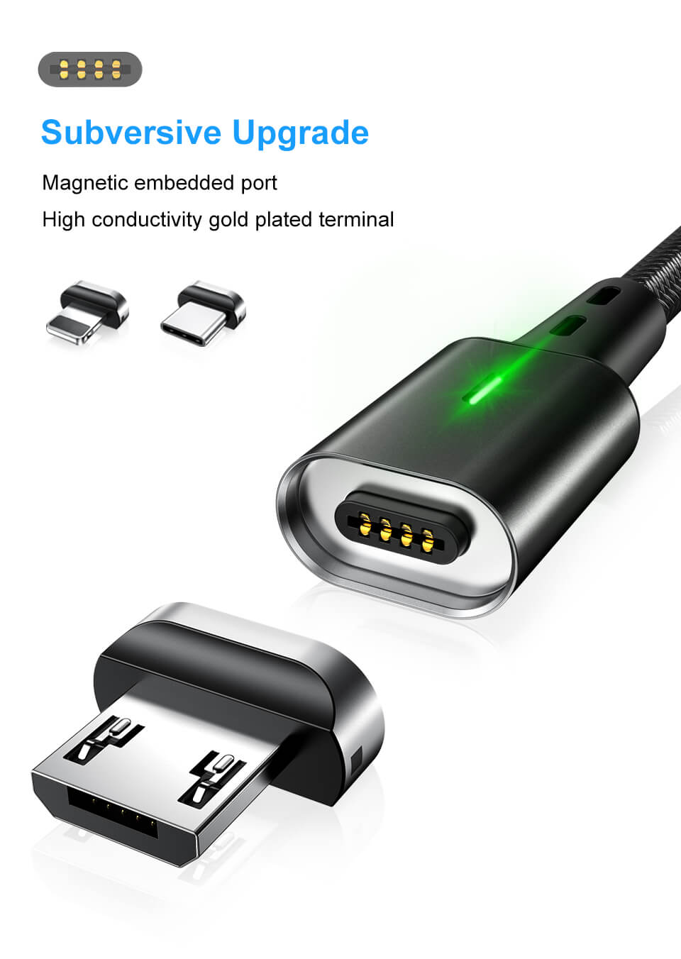 כבל טעינה מגנטי אוניברסלי