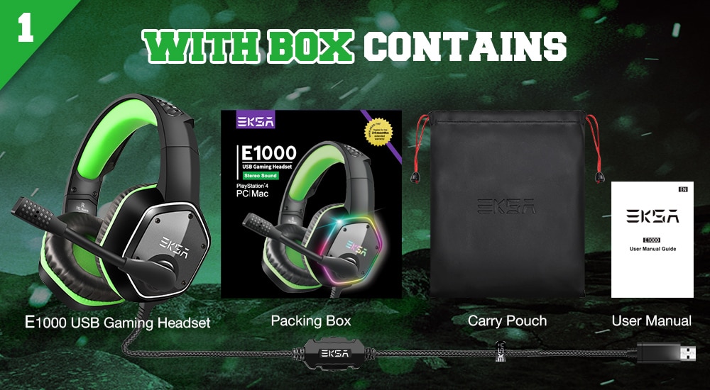 אוזניות גיימינג חוטיות מבית EKSA דגם E1000