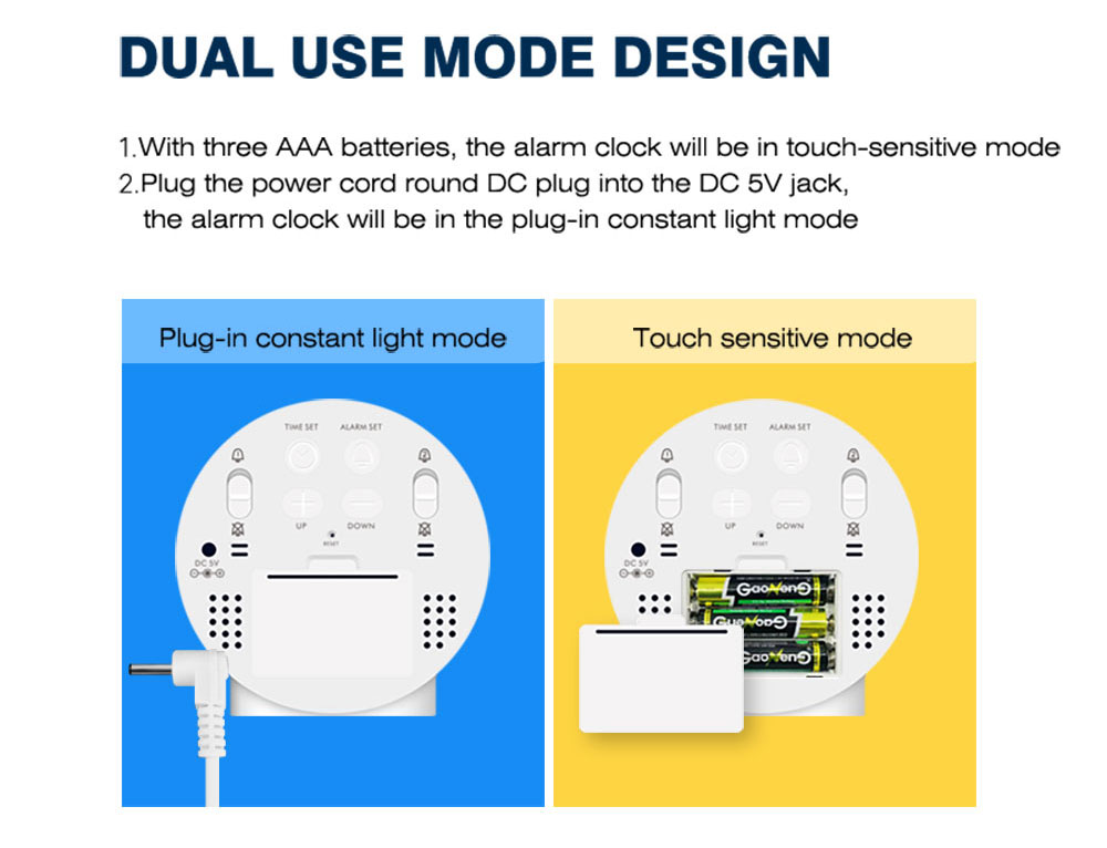 שעון שולחני דיגיטלי עם שעון מעורר