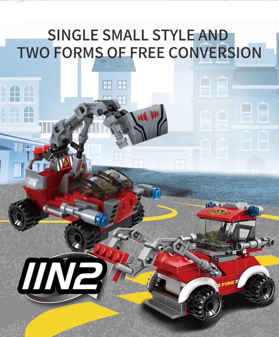 משאית כיבוי אש 8 ב1 להרכבה מאבני משחק (לגו)