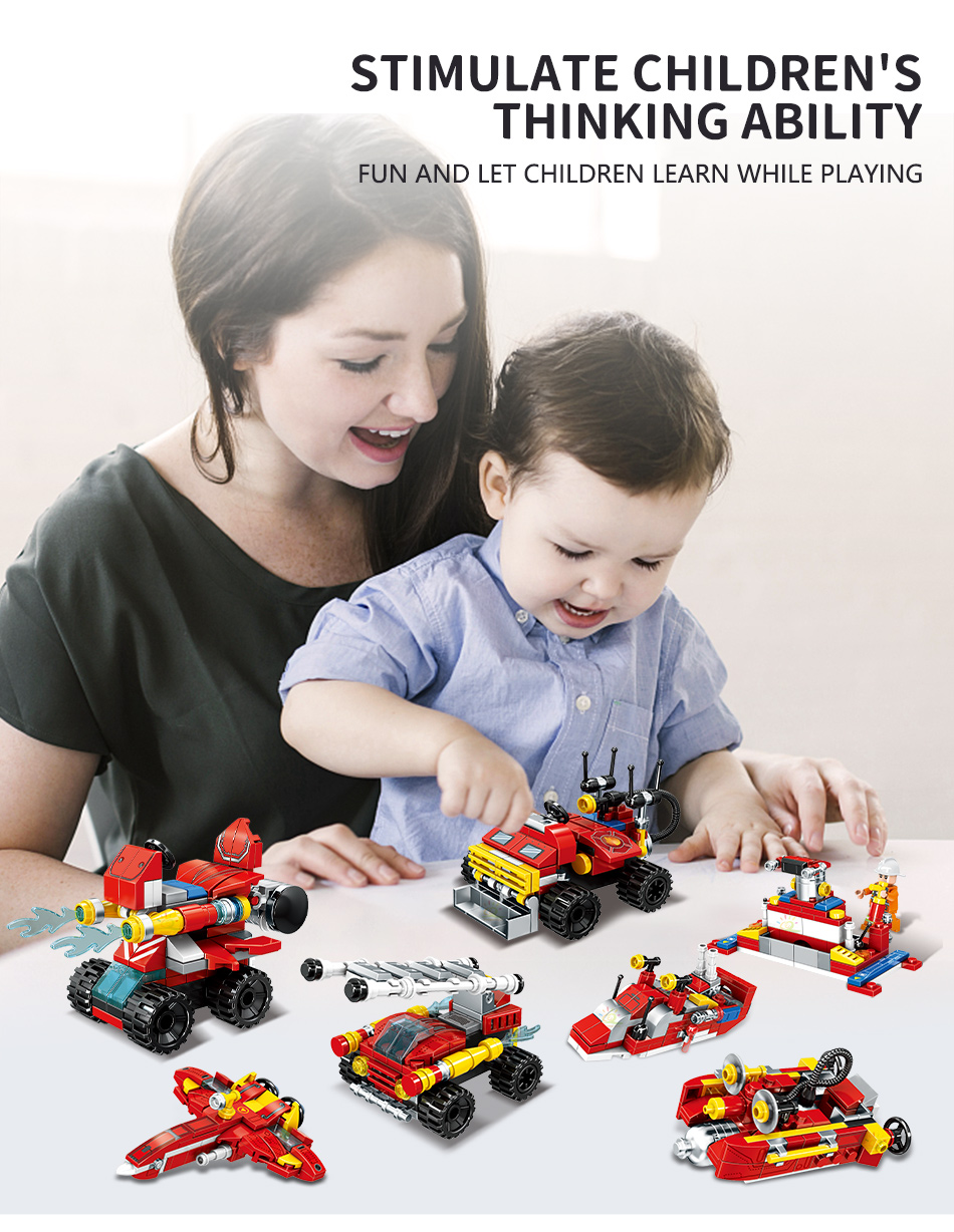 משאית כיבוי אש 8 ב1 להרכבה מאבני משחק (לגו)