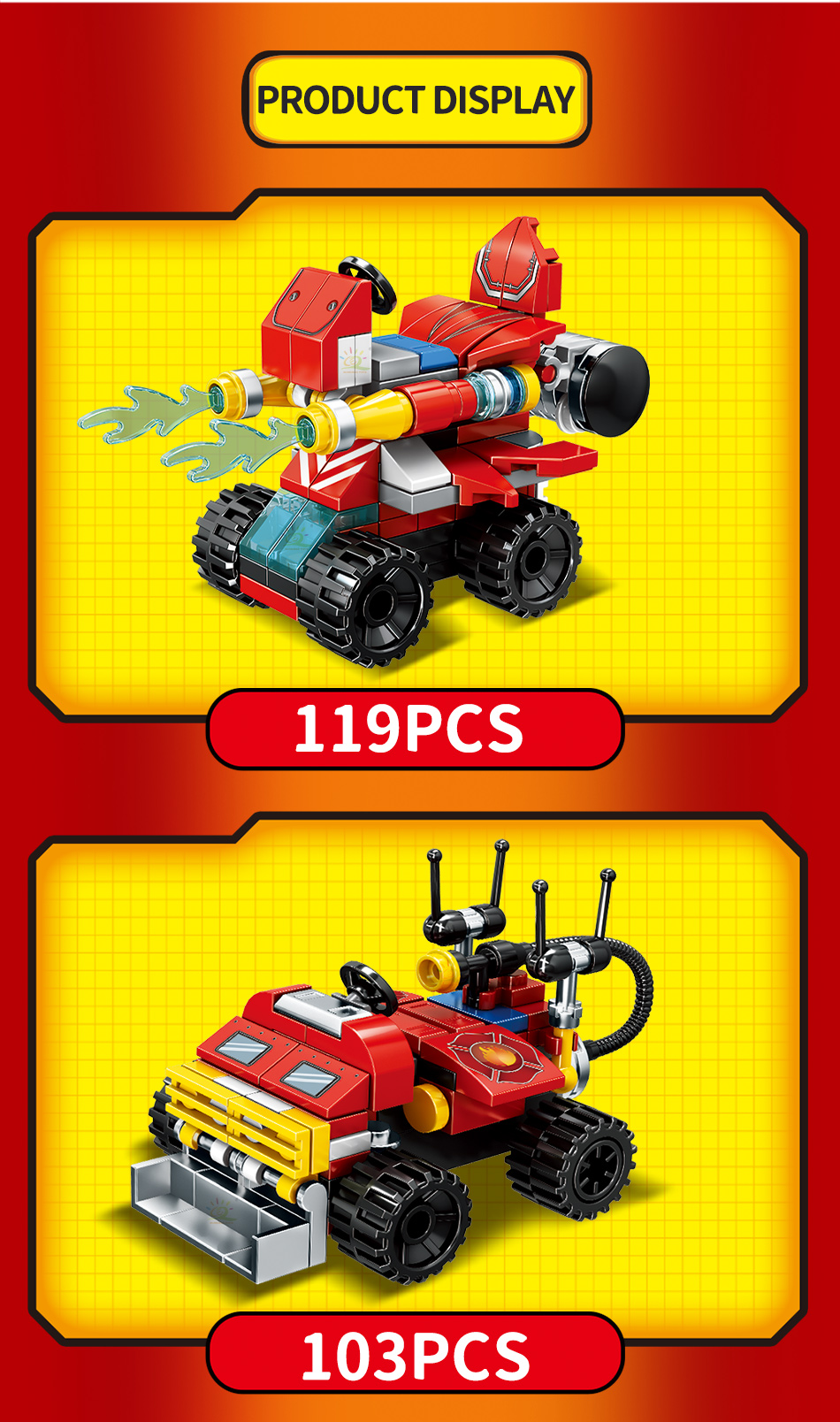 משאית כיבוי אש 8 ב1 להרכבה מאבני משחק (לגו)