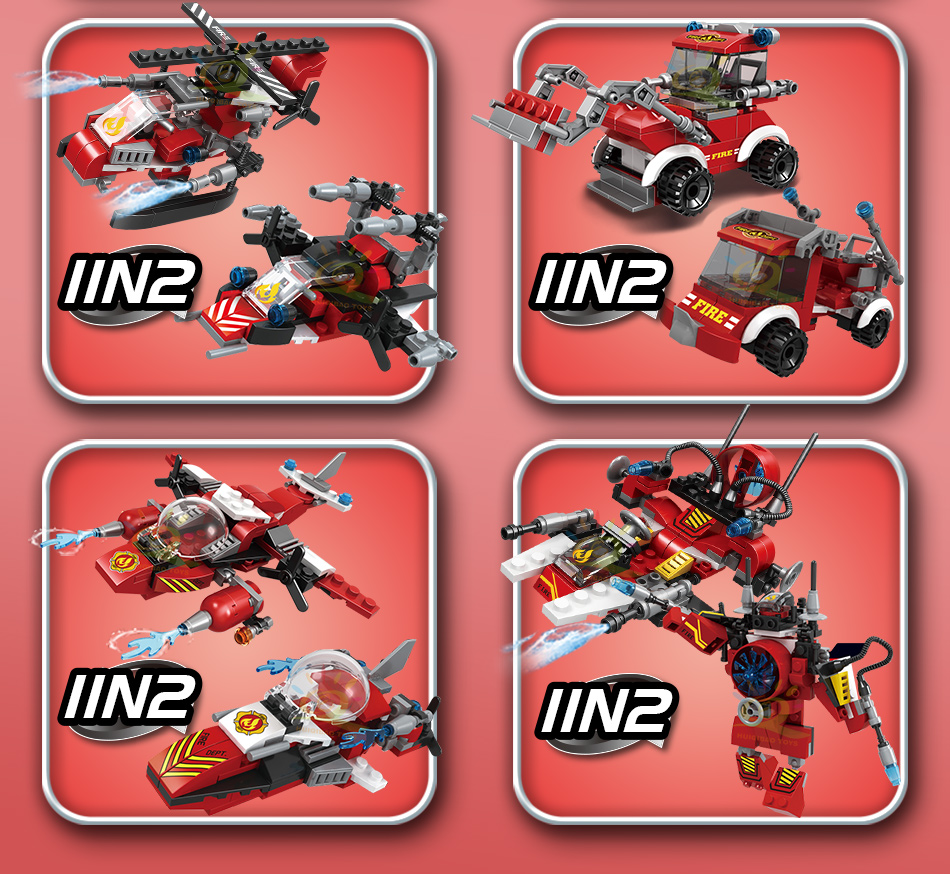 משאית כיבוי אש 8 ב1 להרכבה מאבני משחק (לגו)