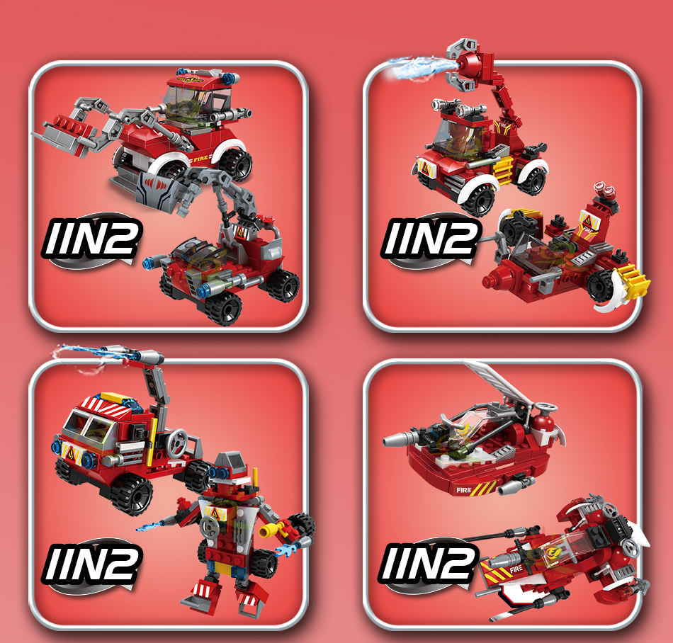 משאית כיבוי אש 8 ב1 להרכבה מאבני משחק (לגו)