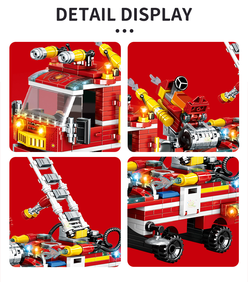 משאית כיבוי אש 8 ב1 להרכבה מאבני משחק (לגו)