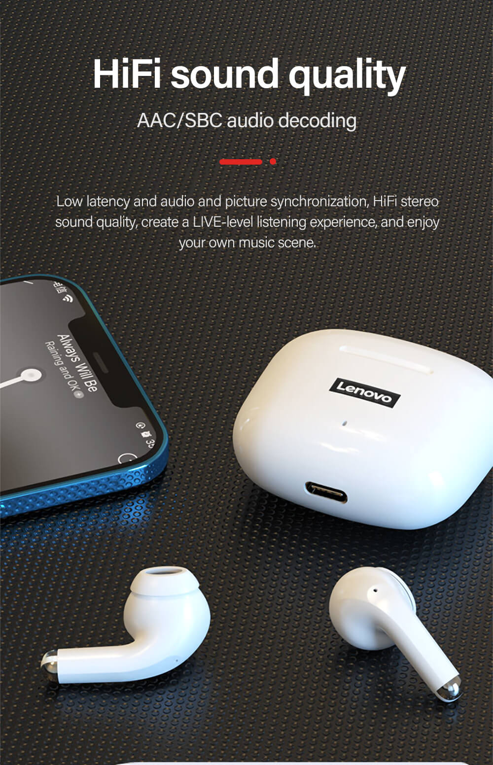 אוזניות Lenovo LP40 True Wireless לנובו