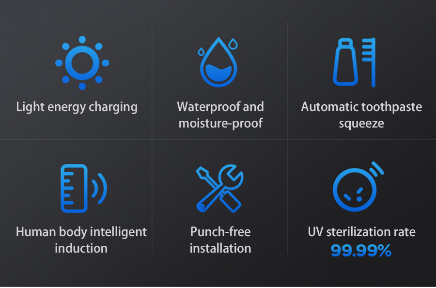 מתקן מברשות שיניים בעל נורת אולטרה סגולה UV מחסלת 99.9% מהחיידקים!