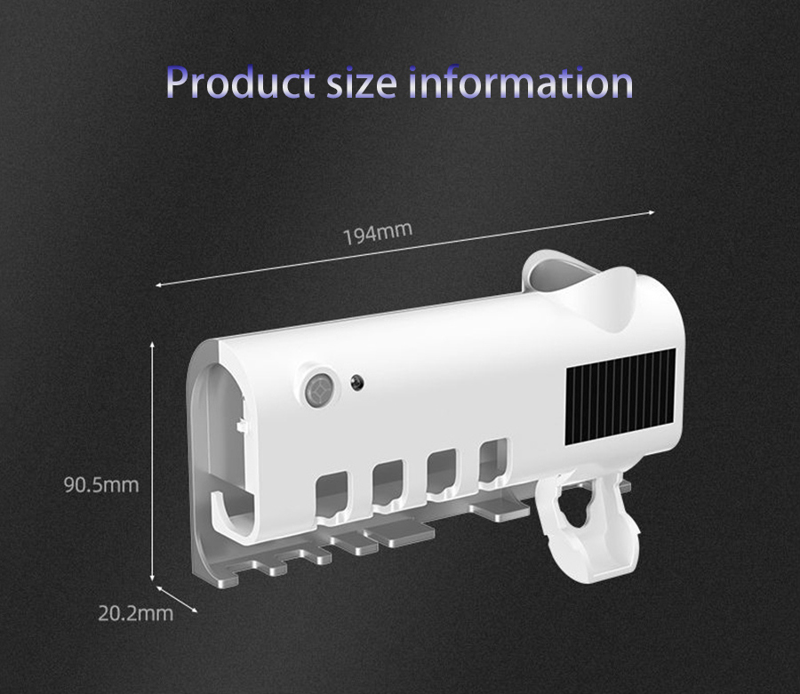 מתקן מברשות שיניים בעל נורת אולטרה סגולה UV מחסלת 99.9% מהחיידקים!