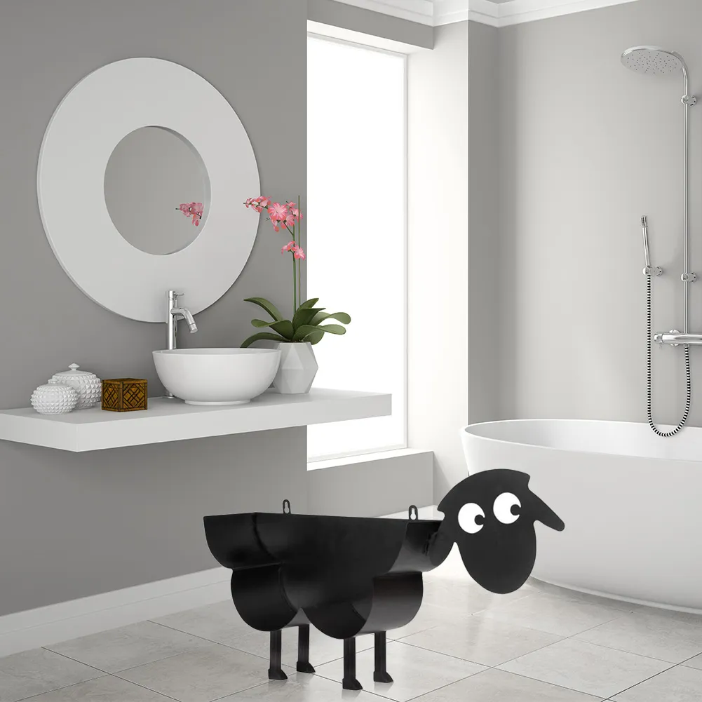 Sheep/Dog Decorative Toilet Paper Holder Iron Cute Free-Standing Bathroom Tissue Storage Holder Toilet Roll Paper Rack