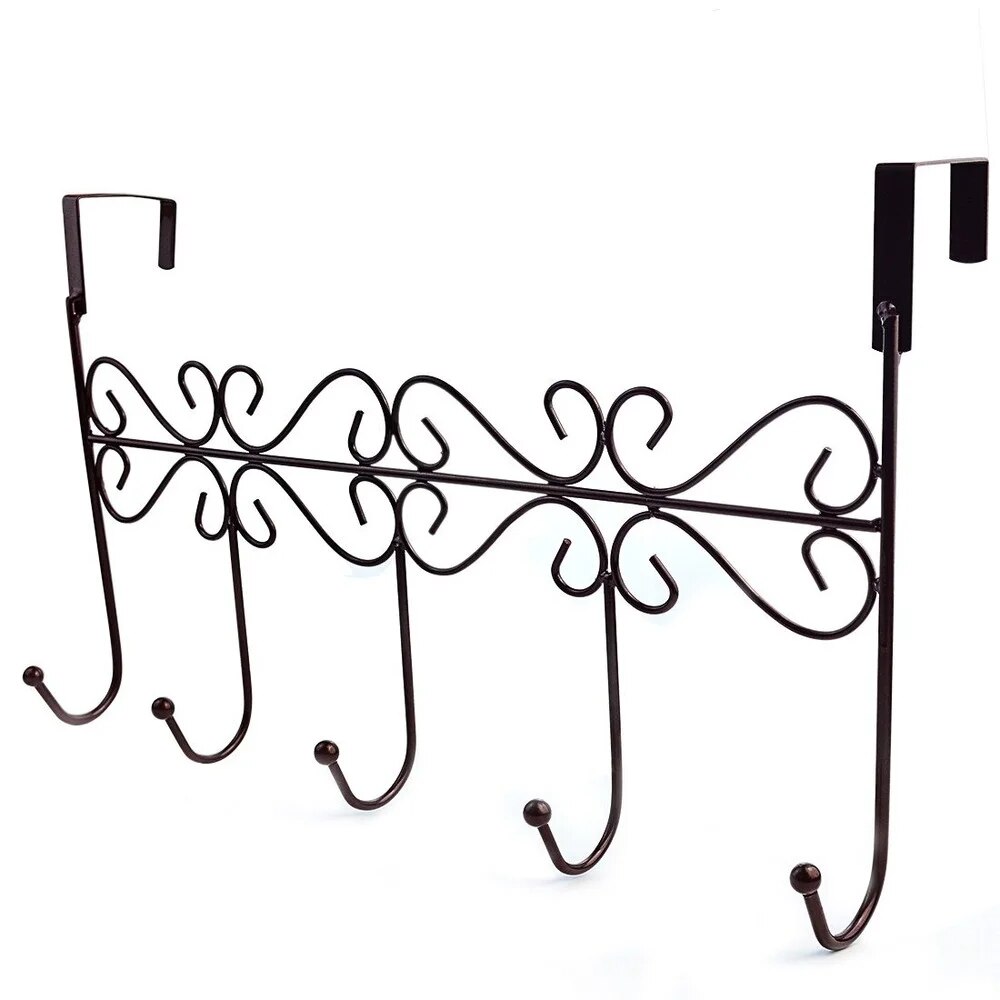 Five Hooks Hooks Over Door Towel Clothes Hat Bag Over Door Bathroom Hanger Hanging Coat Cloth