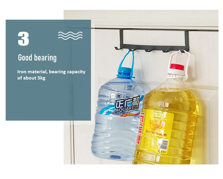 Hooks Over The Door 5 Hooks Home Bathroom Organizer Rack Clothes Coat Hat Towel Hanger Bathroom Kitchen Accessories