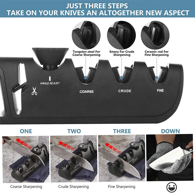 משחיז סכינים מקצועי עם 4 סוגי השחזה