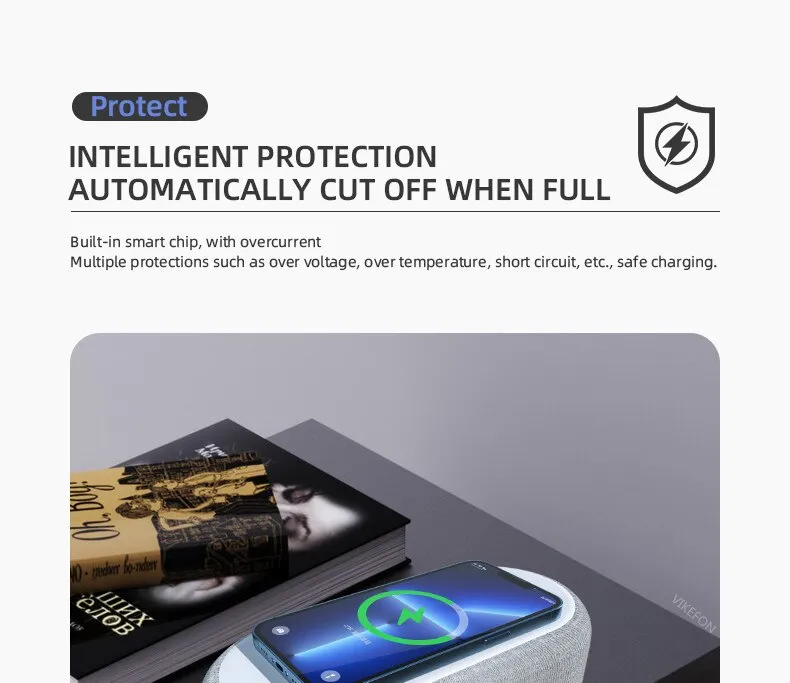 שעון דיגיטלי משולב מטען אלחוטי מהיר