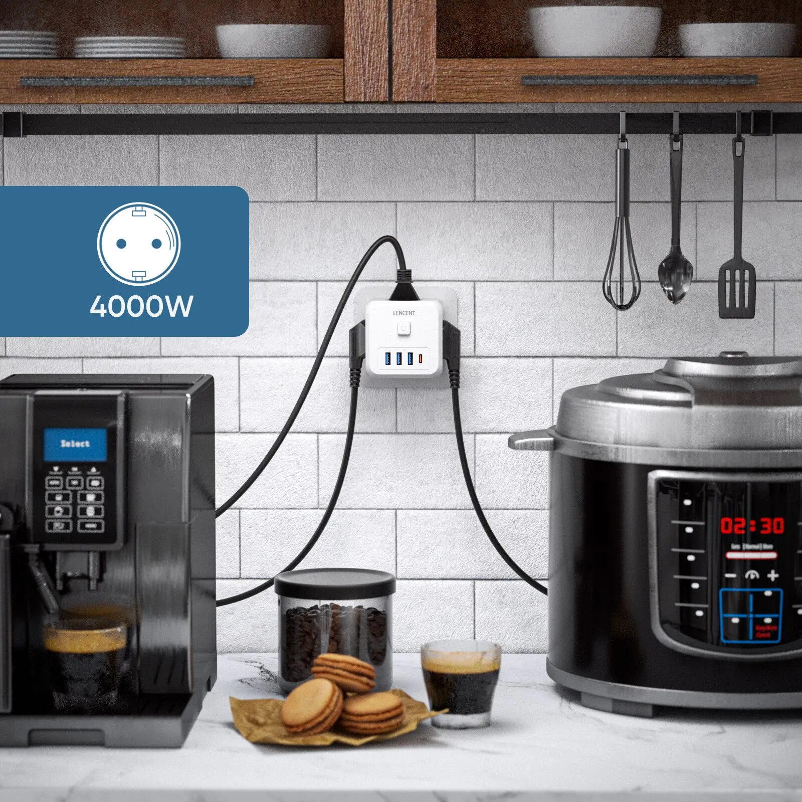 7 ב-1 - מפצל קובייה לתקע מבית LENCENT