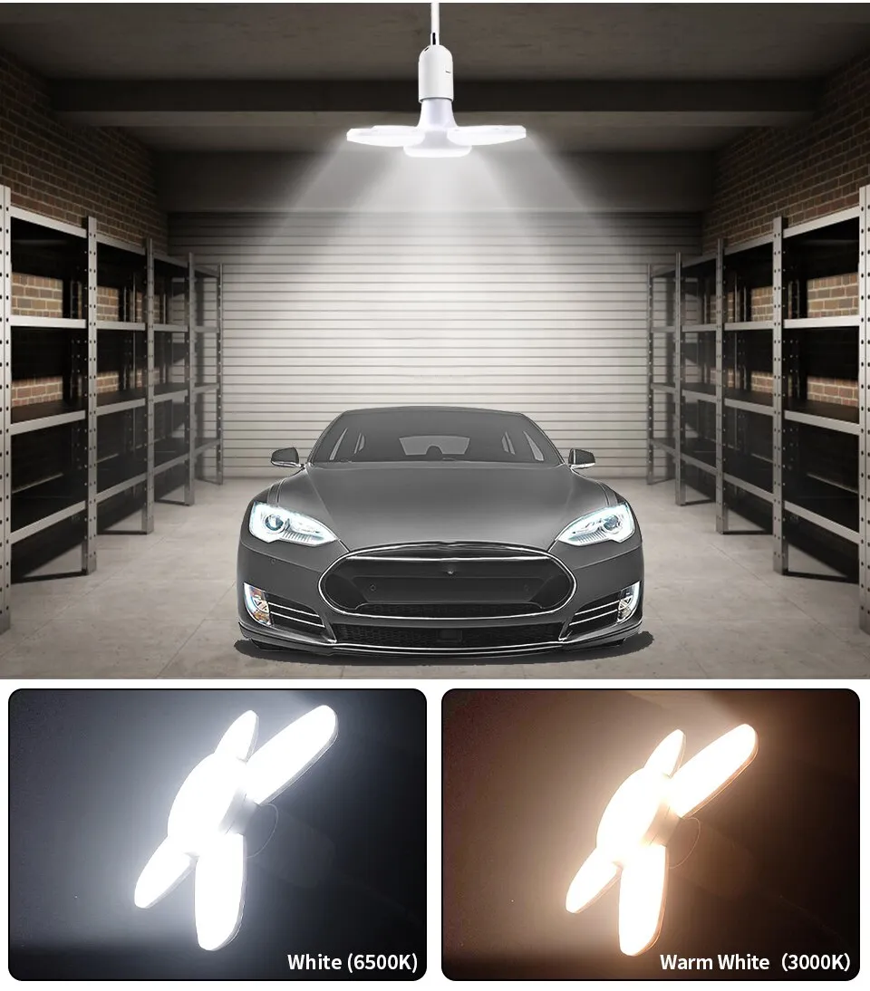 מנורת לד E27 מתקפלת ומתכוננת