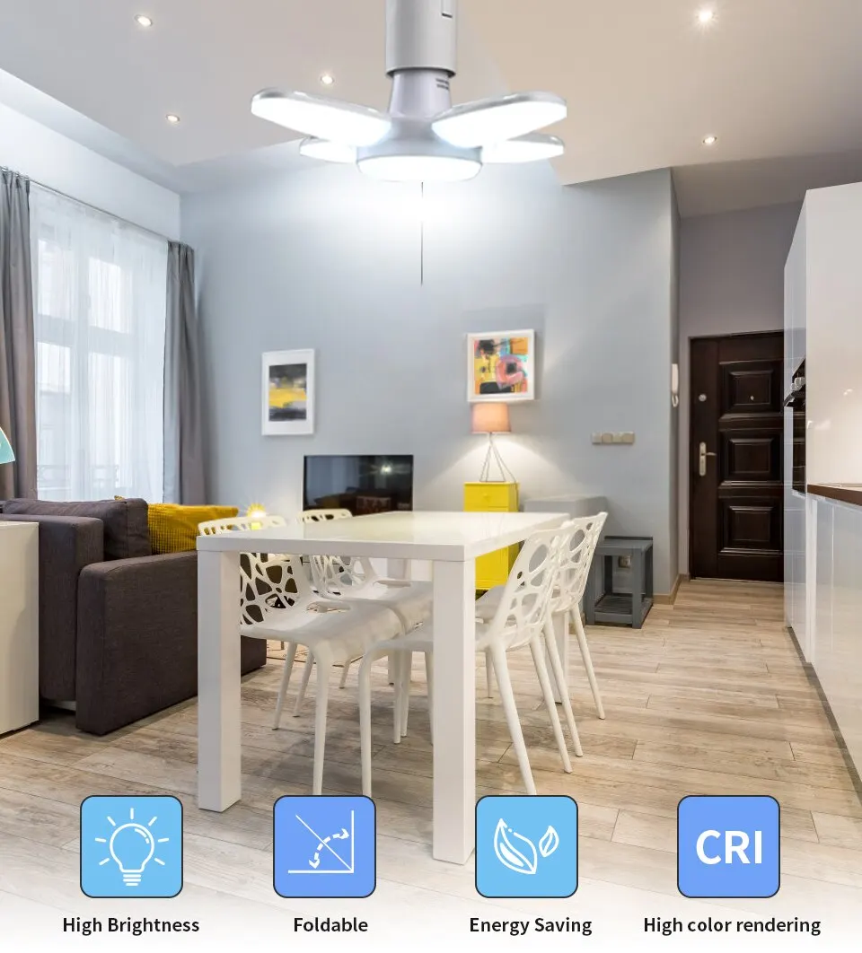 מנורת לד E27 מתקפלת ומתכוננת