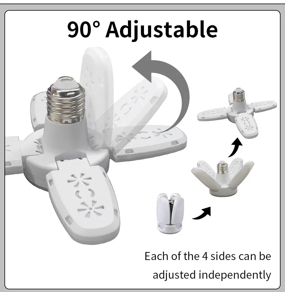 מנורת לד E27 מתקפלת ומתכוננת