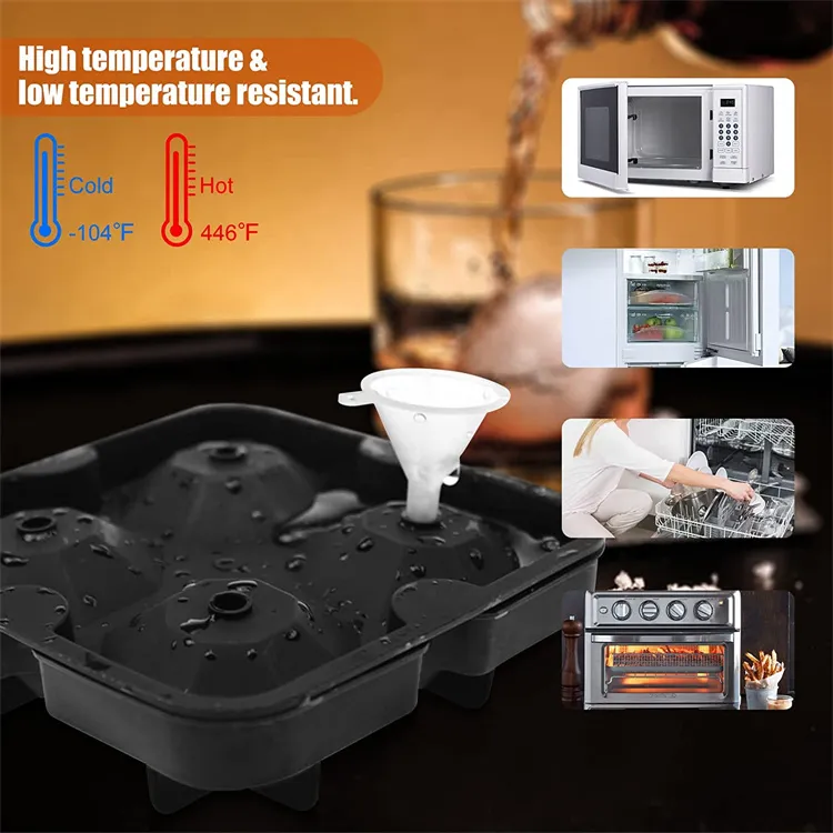 מגש סיליקון לקוביות קרח במגוון צורות לבחירה