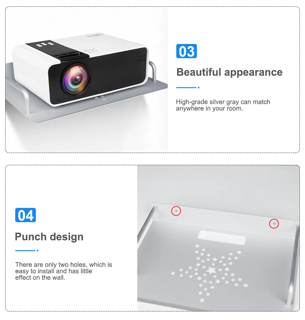 מדף אלומיניום חזק למקרנים