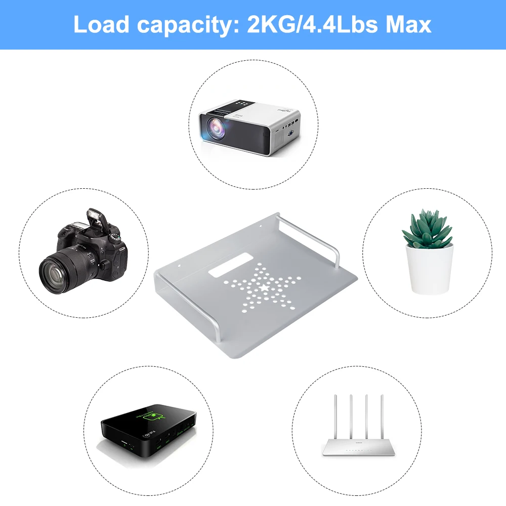 מדף אלומיניום חזק למקרנים